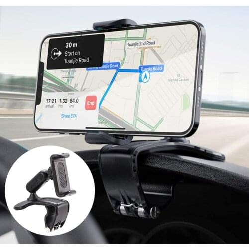Phone Holder Mobile Phone Bracket 360 Degree Sun Visor Mirror Dashboard Mount GPS Stand for 4 to 7 inch Smartphones
