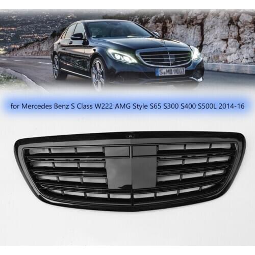 Car Front Sport Grill ABS Front Bumper Grill for Mercedes Benz S Class W222 AMG Style S65 S300 S400 S500L 2014-16 Racing Grills