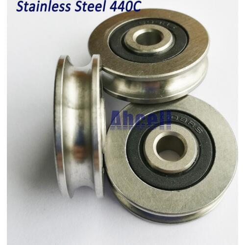 Free Shipping 5pcs 30mm Stainless chrome Steel high load window door ball bearing wire rope rail H U groove slider Roller wheel