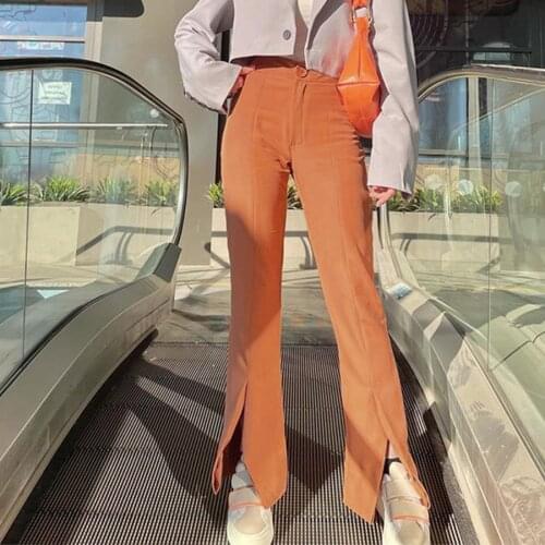 2021 Autumn and Winter New Style High Waist Solid Color Temperament Flared Trousers Sexy Slim Flared Trousers Urban Casual Pants