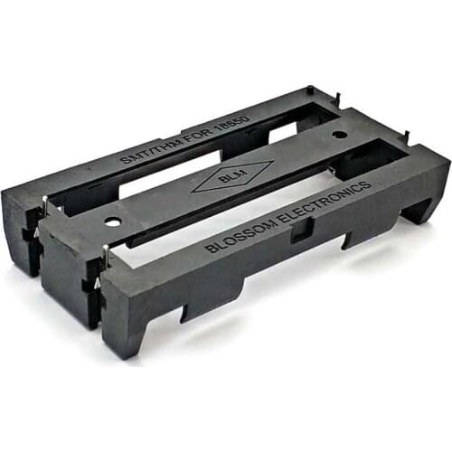 Black 18650 Series Battery Holder THM with Pins 2*18650 Batteries Storage Box Plastic Case Container TBH-18650-1C-THM