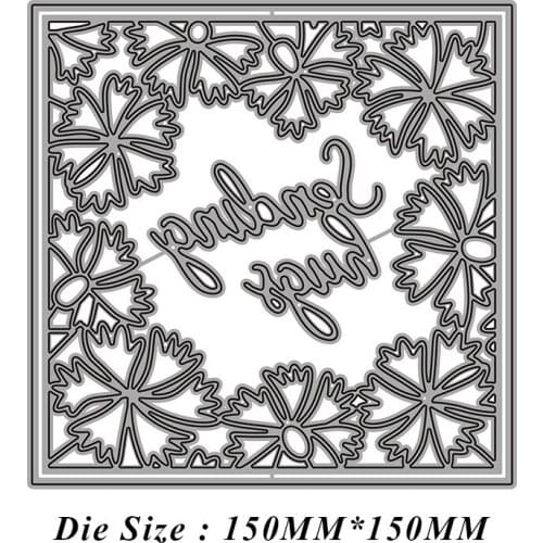 Flowers Hollow Square Metal Cutting Dies 2021 New Diy Molds Scrapbooking Paper Making Die Cuts Crafts