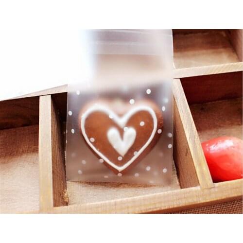 DIY 100ps / set 5 color dot gift food packaging bag cute cookie bag cellophane bag plastic bag