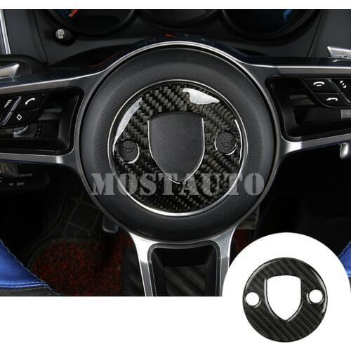 For Porsche 911 Carbon Fiber Interior Steering Wheel Trim Cover 2016-2018 1pcs Car Accessories Interior Car Trim