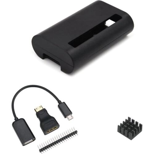 For Raspberry Pi Zero Case with Heat Sink and 3 in 1 Adapter Kit Compatible with Raspberry Pi Zero W