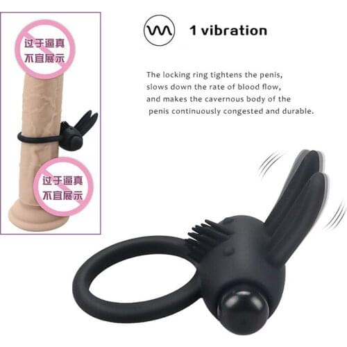 Electric Adult Products Wholesale Rabbit Silicone Vibration Lock Fine Ring for Men with Delay JJ Ring Sex Toys Penis