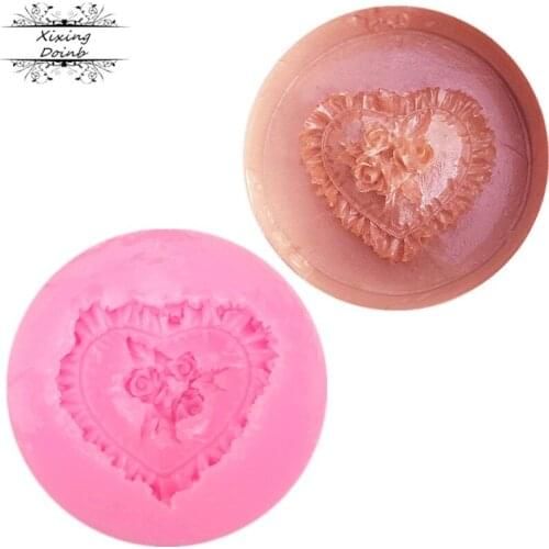 Heart shaped 3D silicone cake soft candy mold cake decoration tool Heart Shaped Candle Mold