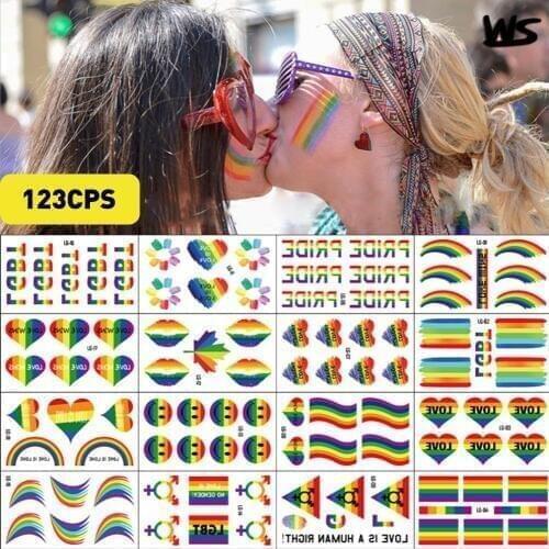 Gay pride Love Rainbow Pride Flag Stickers Ribbon - Parades Festival Party Favors Supplies Decorations