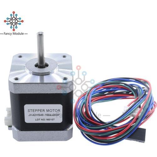 JK42HS48-1684 2A 12V New Nema17 1.8 Degree 42mm Hybrid Stepper Motor 4-Wire For DIY 3D Printer CNC