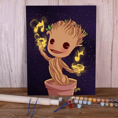 Groot Paint By Numbers Set Oil Paints 50*70 Oil Painting Home Decor For Handicraft