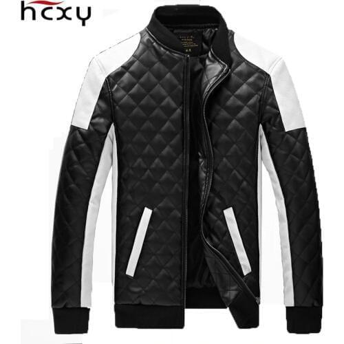 2019 larger yards 5XL Men Quilted Slim faux PU leather jacket men leather softshell jackets men collar mens jackets and coats