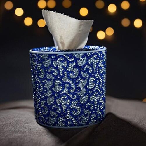 NewCylindrical Diamond painting Tissue Box Three-dimensional handmade art Diamond embroidery Roll Cylinder Tissue Box Home Decor