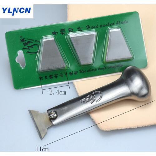 Leather Push knife Cutting knife Diy hand-stitched leather art carving tools with 9pcs blade