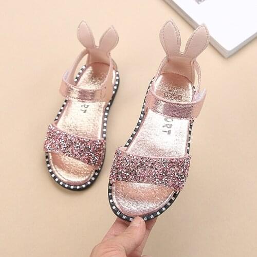 Summer Kids Sandals for Girls Baby Sandals Soft Leather Sequins Princess Girls Shoes Children Beach Sandals Toddler Shoes