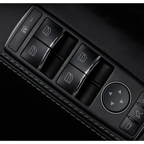 SBTMY 7PCS/SET Door Window Lift Button Stickers ABS Chrome Trim Cover Accessories Car Styling For Tesla Model X