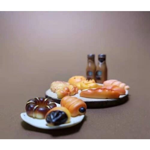 NEW~10 pcs dessert bread/miniatures food/lovely cute/fairy garden gnome/moss terrarium decor/bonsai/figurine/doll house decor