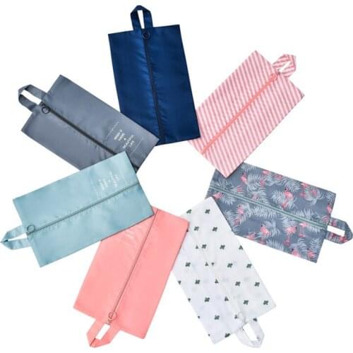 Portable Waterproof Travel Shoe Storage Bag Polyester Zippers Dustproof Covers Shoes Organizer Storage Bags