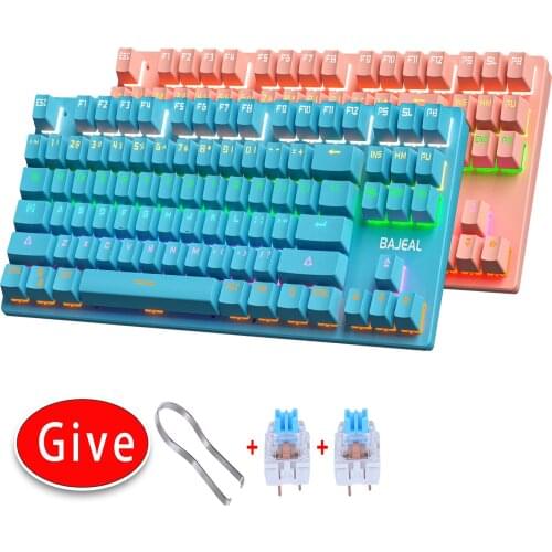 K300 Wired Gaming Mechanical Keyboard 87 Keys Blue Switch USB Backlit Tenkeyless TKL Keyboard For PC Gamer Computer Accessories
