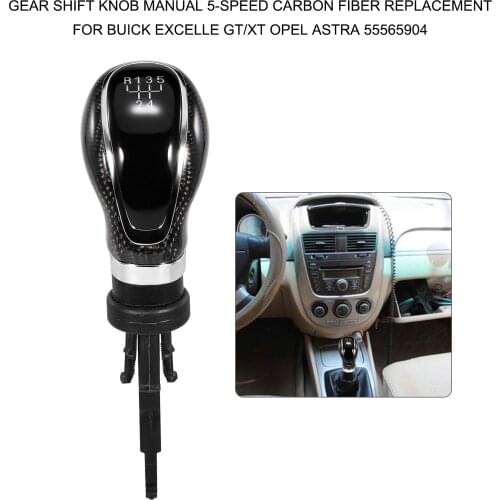 Gear Shift Knob Manual 5-Speed Carbon Fiber Replacement for Buick Excelle GT/XT Opel Astra 55565904