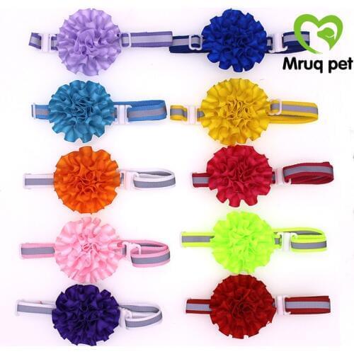 120pcs wholesale Pet Puppy Dog Cat Bow Ties Adjustable Reflective Band Flower Ball Dog Accessories Dog Bowties Pet Supplies