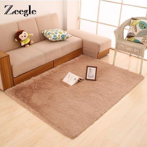 ZEEGLE Soft Large Size Floor Carpet For Living Room Solid Bedroom Decoration Carpets And Floor Rugs Non-Slip Kids Bedroom Mats