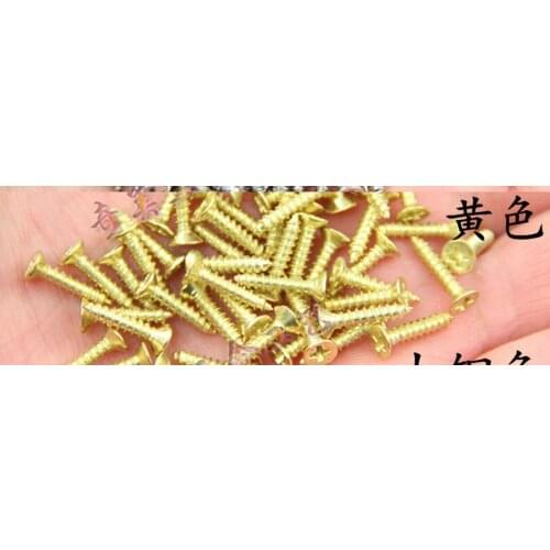 Yellow color M2.5*8 cross flat head tapping screws nail hinge small iron screws