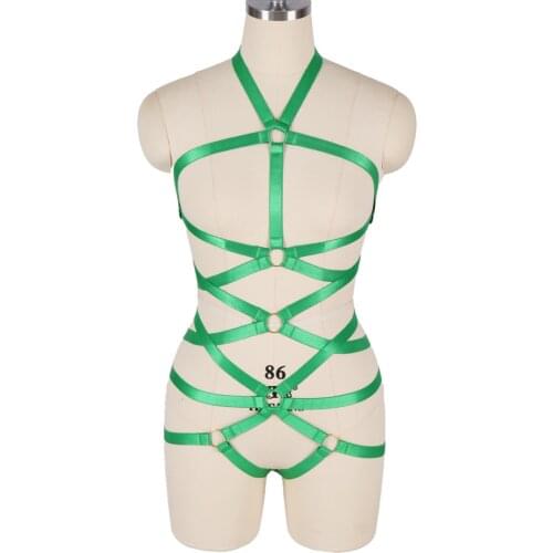 Body Harness Set Punk Goth Garter Halloween Sexy Fetish Bdsm Erotic Lingerie Bondage Harness Elastic Cage Chest Sword Belt