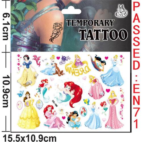 1pcs Disney Cartoon Character Tattoo Sticker Frozen Car Minnie Pooh Bear Princess Birthday Party Decoration Supplies Small Gift