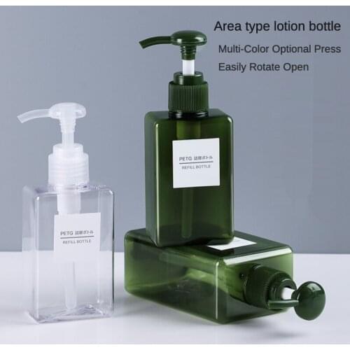 1PC Travel Square Bottle Plastic Empty Liquid Soap Dispenser Shower Gel Refillable Bottle Shampoo Lotion Press Storage Bottles