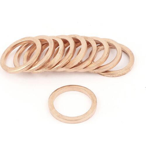 10Pcs Copper Crush Washer Flat Ring Seal Gasket Fitting 14mmx18mmx2mm