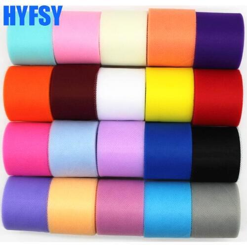 5cm 25 yards DIY handmade material plain colored mesh headdress 50mm holiday wedding decoration