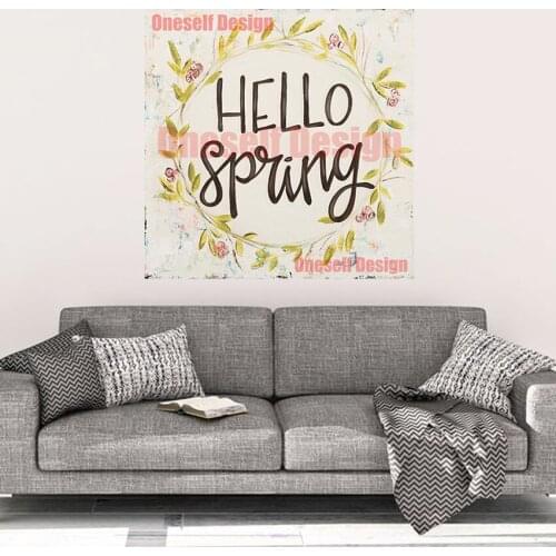 Hello spring diamond painting full family love diamond art kit diy diamond mosaic sale decortion home livingroom wall sticker