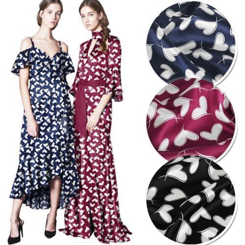 CNUM SP809 Pure Silk/ Heart Shape /Silk Fabric 93%Silk 7%Spandex Elastic/ Width 1.20yd Thickness 19mm/ Unit:meter