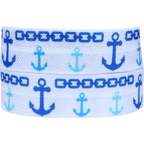 FLRA ElasticSea anchor printing elastic for DIY baby headband and girl hair accessories