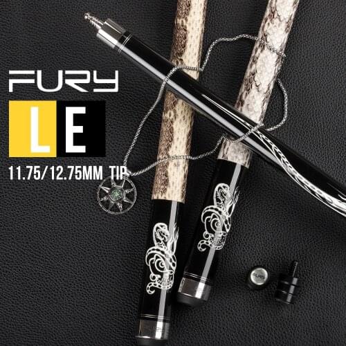 FURY LE Billiard Pool Cue KT/HT Maple Shaft Billiard Cue Stick 11.75/12.75mm Tip Cue Auick Joint Snakeskin Grip Stick With Case