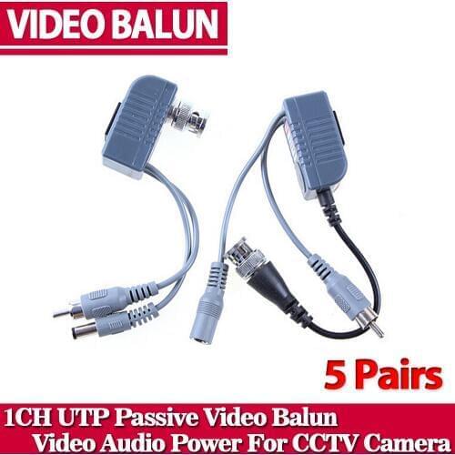 Hot UTP CCTV BNC video Balun power Passive Balun Rj45,POE Power Video Audio 3 in 1 Transceivers CCTV spare parts free shipping