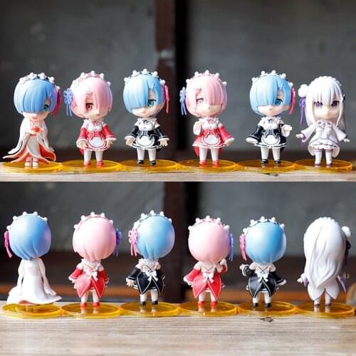 HOT 10CM Random Style Wine Glass Ram Sexy Girls Re Life In A Different World From Zero Anime PVC Rem MODEL Anime Toys Gift