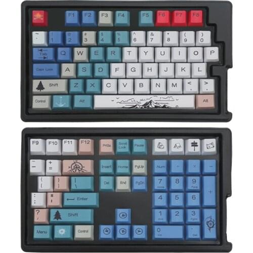 108Keys PBT Keycaps OEM Profile Dye Sublimation Opaque Keycap for Satellite Axis Mechanical Keyboard MountaineeringTheme