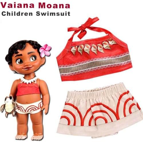 Anime Vaiana Moana Cosplay Costume Dresses for Children Girls Swimsuit Kids Princess Dress Girl Skits Childrens Swimsuit Bikini