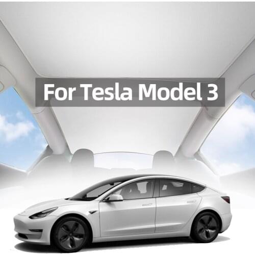 Skylight Roof SunShade For Tesla Model 3 2021 Model3 Car Top Glass Window Blind Sunroof Sun Shade Mesh Curtains Visor Net