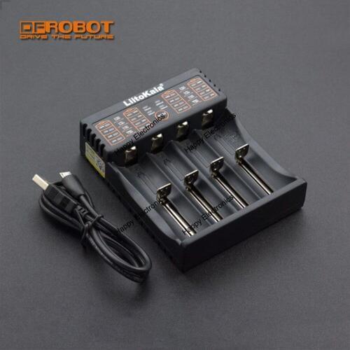 DFRobot LiitoKala Lii-402 Smart Multifunctional Charger, input DC 5V output DC 1.42~4.35 0.5~2A support Li-on and Ni-MH battery