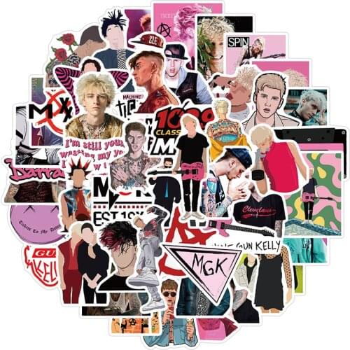 10/30/50PCS Rapper Machine Gun Kelly Graffiti Stickers Waterproof Guitar Fridge Laptop Motorcycle Skateboard Joke Decal Kid Gift