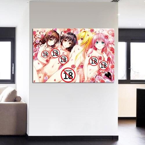 Wall Art Anime Wallpaper Sexy Girls Posters and Prints Adult Canvas Painting Wall Pictures For Living Room Decor