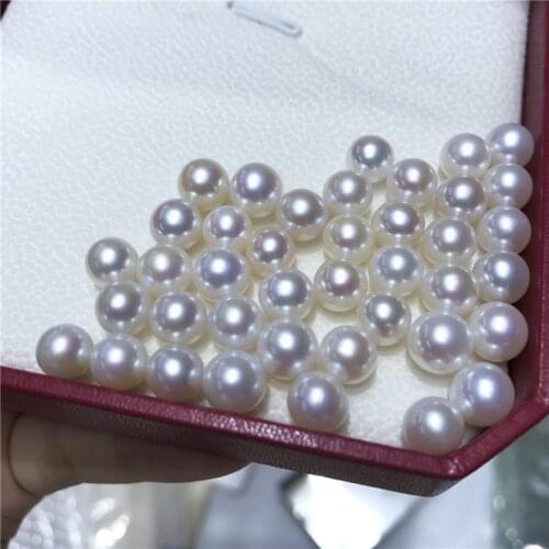 3A Quality Natural Freshwater Pearls Half Hole Loose Round Pearls for Jewelry Making Zhuji Cultured Pink Purple Pearl