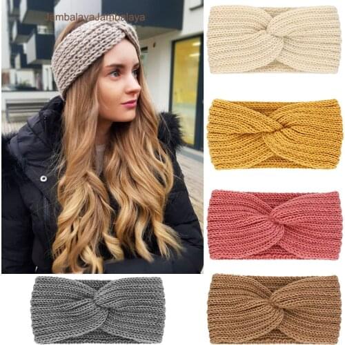 New Women Winter Warm Headband Woolen Knitting Headbands Wool Knitted Elastic Headband Headwear Girls Hair Band Hair Accessories