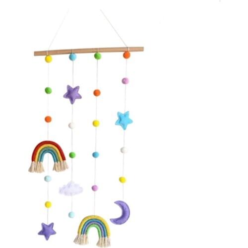 Woven Rainbow Childrens Hairpin Hair Accessories Storage Wall Hanging Photo Organizer with Organizer
