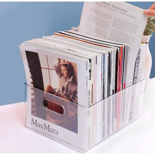 Transparent Plastic Large Capacity Household Storage Bins with Handles Suitable For Closets Cabinets Shelves Storage Box