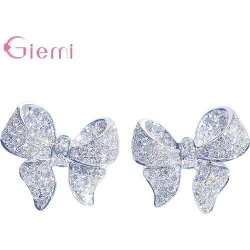 Luxury Wedding Ear Ornaments Earrings for Women Femme 925 Sterling Silver CZ Rhinestone Handemade Pendientes