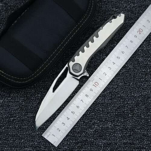 LEMIFSHE MK6 folding knife Damascus steel blade titanium alloy handle camping hunting outdoor tactical survival EDC