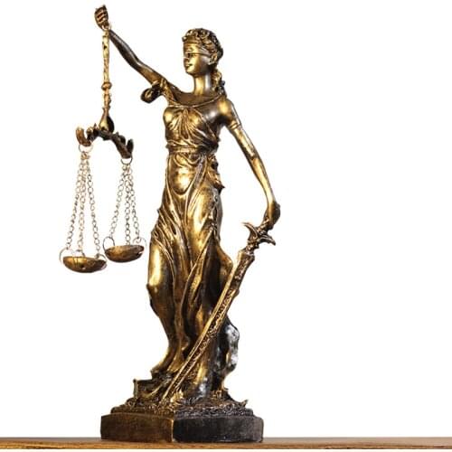 RETRO JUSTICE GODDESS FIGURINE GREEK FAIR ANGELS STATUE RESIN ART&CRAFT HOME DECORATION ART SCULPTURE ORNAMENTS